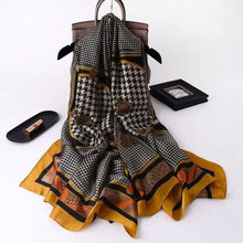 Load image into Gallery viewer, New Women Autumn Winter Fashion Silk Scarf Shawl Beach Headband Female Casual Wear Beach Friendly Spring Silk Scarf Flower Print Silk Scarves Shawls and Wraps Long Size Beach Stoles
