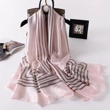 Load image into Gallery viewer, New Women Autumn Winter Fashion Silk Scarf Shawl Beach Headband Female Casual Wear Beach Friendly Spring Silk Scarf Flower Print Silk Scarves Shawls and Wraps Long Size Beach Stoles
