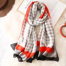 Load image into Gallery viewer, New Women Autumn Winter Fashion Silk Scarf Shawl Beach Headband Female Casual Wear Beach Friendly Spring Silk Scarf Flower Print Silk Scarves Shawls and Wraps Long Size Beach Stoles
