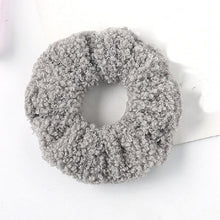 将图片加载到图库查看器，New Women Cute Teddy Velvet Scrunchies Elastic Hair Band Faux Fur Hair Rope Girl's Hair Tie Accessories Ponytail Holder Accessories for Women And Girls
