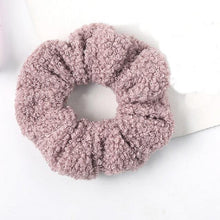 将图片加载到图库查看器，New Women Cute Teddy Velvet Scrunchies Elastic Hair Band Faux Fur Hair Rope Girl's Hair Tie Accessories Ponytail Holder Accessories for Women And Girls
