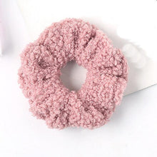 将图片加载到图库查看器，New Women Cute Teddy Velvet Scrunchies Elastic Hair Band Faux Fur Hair Rope Girl's Hair Tie Accessories Ponytail Holder Accessories for Women And Girls
