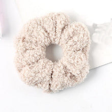 将图片加载到图库查看器，New Women Cute Teddy Velvet Scrunchies Elastic Hair Band Faux Fur Hair Rope Girl's Hair Tie Accessories Ponytail Holder Accessories for Women And Girls
