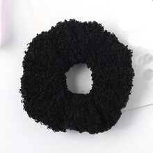 将图片加载到图库查看器，New Women Cute Teddy Velvet Scrunchies Elastic Hair Band Faux Fur Hair Rope Girl's Hair Tie Accessories Ponytail Holder Accessories for Women And Girls
