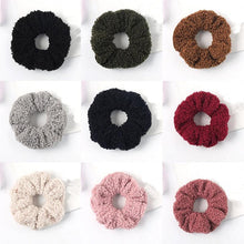 将图片加载到图库查看器，New Women Cute Teddy Velvet Scrunchies Elastic Hair Band Faux Fur Hair Rope Girl's Hair Tie Accessories Ponytail Holder Accessories for Women And Girls
