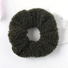 将图片加载到图库查看器，New Women Cute Teddy Velvet Scrunchies Elastic Hair Band Faux Fur Hair Rope Girl's Hair Tie Accessories Ponytail Holder Accessories for Women And Girls
