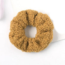 将图片加载到图库查看器，New Women Cute Teddy Velvet Scrunchies Elastic Hair Band Faux Fur Hair Rope Girl's Hair Tie Accessories Ponytail Holder Accessories for Women And Girls
