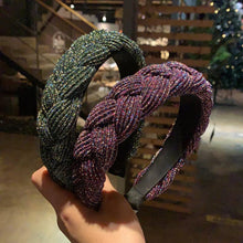 Load image into Gallery viewer, New Women Hairband Cross Knot Braid Twist Headband Adult Autumn Winter Shiny Color Headwear Wide Side Turban Gorgeous Hair Accessories For Women
