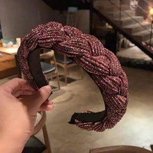 Load image into Gallery viewer, New Women Hairband Cross Knot Braid Twist Headband Adult Autumn Winter Shiny Color Headwear Wide Side Turban Gorgeous Hair Accessories For Women
