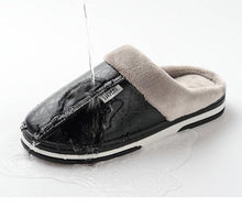 Load image into Gallery viewer, New Women Men Winter House Slippers PU Leather Cute Plush Slip On Fluffy Warm Casual Shoes  House Slippers Memory Foam Comfy Fuzzy Soft Slip On Indoor Slippers For Men
