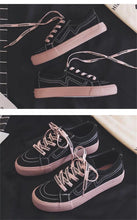 Load image into Gallery viewer, New Women Sneaker Fashion Breathble Vulcanized Shoes Platform Lace Up Casual White Tenis Sneakers Women Play Fashion Sneaker Low Top Elastic Canvas Flat Sneakers
