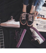 Load image into Gallery viewer, New Women Sneaker Fashion Breathble Vulcanized Shoes Platform Lace Up Casual White Tenis Sneakers Women Play Fashion Sneaker Low Top Elastic Canvas Flat Sneakers
