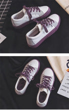 Load image into Gallery viewer, New Women Sneaker Fashion Breathble Vulcanized Shoes Platform Lace Up Casual White Tenis Sneakers Women Play Fashion Sneaker Low Top Elastic Canvas Flat Sneakers
