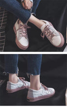 Load image into Gallery viewer, New Women Sneaker Fashion Breathble Vulcanized Shoes Platform Lace Up Casual White Tenis Sneakers Women Play Fashion Sneaker Low Top Elastic Canvas Flat Sneakers
