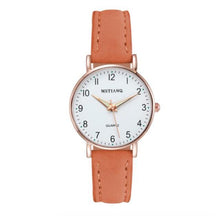 将图片加载到图库查看器，New Women Watch Fashion Casual Leather Belt Watches Simple Small Dial Quartz Dress Wristwatch Quartz Analog Wrist Watches For Women With Second Hand Luminous Hands Women Leather Watch
