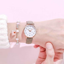 将图片加载到图库查看器，New Women Watch Fashion Casual Leather Belt Watches Simple Small Dial Quartz Dress Wristwatch Quartz Analog Wrist Watches For Women With Second Hand Luminous Hands Women Leather Watch
