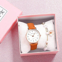 将图片加载到图库查看器，New Women Watch Fashion Casual Leather Belt Watches Simple Small Dial Quartz Dress Wristwatch Quartz Analog Wrist Watches For Women With Second Hand Luminous Hands Women Leather Watch
