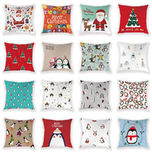 将图片加载到图库查看器，New Year Christmas Decorations Pillows Cover Christmas Décor for Home Christmas Tree Snowflake Snowman Reindeer Home Decor Throw Pillow Case Cushion Cover Santa Merry Christmas Gift Xmas 45x45cm
