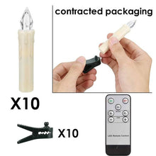 Load image into Gallery viewer, New Year Christmas LED Candles Taper Candles Flickering With Remote Timer Battery Operated Waterproof Christmas Tree Candles, Warm White Window Candles Lights Flameless Remote Control Candles For Home Dinner Party Christmas Tree Decoration Lamp
