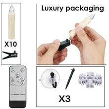 Load image into Gallery viewer, New Year Christmas LED Candles Taper Candles Flickering With Remote Timer Battery Operated Waterproof Christmas Tree Candles, Warm White Window Candles Lights Flameless Remote Control Candles For Home Dinner Party Christmas Tree Decoration Lamp
