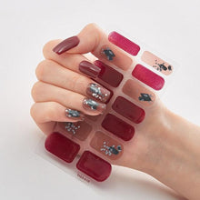 Load image into Gallery viewer, New Year Patterned Nail Decor Nail Polish Nail Art Stickers Full Beauty Sticker for Nails Nail Accessorie Christmas Nail Sticker 3D Nail Art Stickers Decal Slider Template Diy Nail Tool Decorations Nail Art Design Self Adhesive Luxury Designer Nail Sticke
