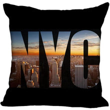 Load image into Gallery viewer, New York Pillow Cover Square Cushion Cover Christmas Zippered Pillow Case for Sofa Bed Home Decor 40*40cm,45*45cm(One Side)
