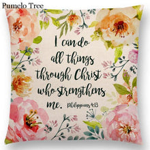Load image into Gallery viewer, Newest Floral Quotes Decorative Pillow Covers Fresh Flowers Garland Inspirational Words Decorative Cotton Linen Throw Pillow Cushion Covers And Gifts For Women Daughter Mum Best Friend Birthday Home Decorations
