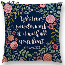 Load image into Gallery viewer, Newest Floral Quotes Decorative Pillow Covers Fresh Flowers Garland Inspirational Words Decorative Cotton Linen Throw Pillow Cushion Covers And Gifts For Women Daughter Mum Best Friend Birthday Home Decorations
