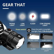 Load image into Gallery viewer, Newest  Waterproof XHP199 16-Core Super Bright Powerful Lantern Headlamp XHP110 LED USB  Flashlight XHP50 Headlight Rechargeable 18650 Zoom Torch Light
