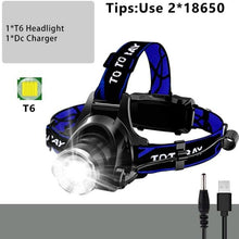 Load image into Gallery viewer, Newest  Waterproof XHP199 16-Core Super Bright Powerful Lantern Headlamp XHP110 LED USB  Flashlight XHP50 Headlight Rechargeable 18650 Zoom Torch Light
