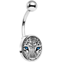 将图片加载到图库查看器，Black White Leopard Eyes Belly Ring
