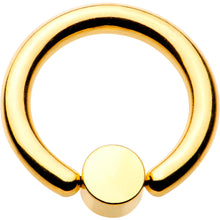 将图片加载到图库查看器，10G 1/2 Clear Gem 5mm Disc Gold IP BCR Captive Ring
