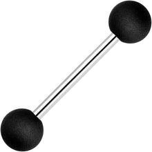 Load image into Gallery viewer, Black Silicone Coated Acrylic Ball End Barbell Tongue Ring
