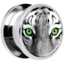Load image into Gallery viewer, Black White Tiger Eyes Steel Screw Fit Plug Set 9/16
