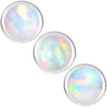 Load image into Gallery viewer, 16G 1/4 White Faux Opal Tragus Cartilage Earring 3 Pack Set
