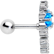 Load image into Gallery viewer, 1/4 Blue CZ Gem Star Trail Cartilage Tragus Earring
