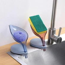 Load image into Gallery viewer, Non-slip leaf Shape Soap Box Bathroom Soap Holder Dish Storage Plate Tray Soap Holder Case Kitchen Supplies Bathroom Accessories Soap Dishes Sponge Container with Suction Cup Leaf Shape Self Draining for Bathroom Kitchen Sink
