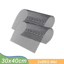 Load image into Gallery viewer, Non-stick Barbecue Mesh Mat Reusable Heat Resistance BBQ Baking Net Pad Kitchen Cooking BBQ Mat Liner Accessories Outdoor BBQ Tool  Non Stick BBQ Grill Mats Reusable BBQ Grilling Sheets Silicone Brush Easy to Clean BBQ Accessories
