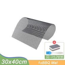 Load image into Gallery viewer, Non-stick Barbecue Mesh Mat Reusable Heat Resistance BBQ Baking Net Pad Kitchen Cooking BBQ Mat Liner Accessories Outdoor BBQ Tool  Non Stick BBQ Grill Mats Reusable BBQ Grilling Sheets Silicone Brush Easy to Clean BBQ Accessories
