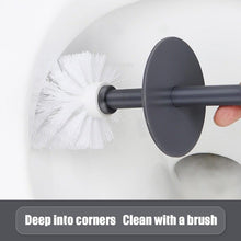 将图片加载到图库查看器，Nordic Ceramic Toilet Brush Bathroom Accessories Set With Non Slip Long Handle And Flexible Bristle Toilet Brush Stainless Steel Long Handle Toilet Bowl Brush For Bathroom Toilet-Ergonomic Elegant Durable
