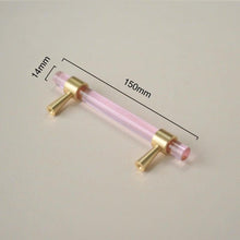 将图片加载到图库查看器，Nordic Modern Wardrobe Dresser Drawer Pull Cabinet Door Handle Knobs Cabinet Handle Pure Copper Double Hole Crystal Handle Brass Walnut Kitchen Wardrobe Cabinet Hardware Pull Handle Adjustable Hole

