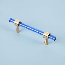 将图片加载到图库查看器，Nordic Modern Wardrobe Dresser Drawer Pull Cabinet Door Handle Knobs Cabinet Handle Pure Copper Double Hole Crystal Handle Brass Walnut Kitchen Wardrobe Cabinet Hardware Pull Handle Adjustable Hole
