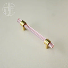 将图片加载到图库查看器，Nordic Modern Wardrobe Dresser Drawer Pull Cabinet Door Handle Knobs Cabinet Handle Pure Copper Double Hole Crystal Handle Brass Walnut Kitchen Wardrobe Cabinet Hardware Pull Handle Adjustable Hole

