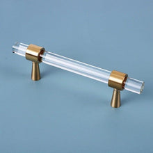 将图片加载到图库查看器，Nordic Modern Wardrobe Dresser Drawer Pull Cabinet Door Handle Knobs Cabinet Handle Pure Copper Double Hole Crystal Handle Brass Walnut Kitchen Wardrobe Cabinet Hardware Pull Handle Adjustable Hole
