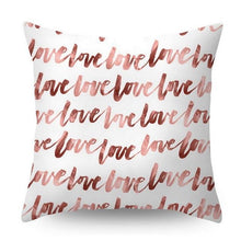 将图片加载到图库查看器，Nordic Style Pillow Covers Plant Letter Flower Geometric Sofa Cushion cover Headrest Pink Party Decorations Gift For Kids Geometric Decorative Throw Pillow Covers Square Cotton Cushion Covers Outdoor Sofa Home Pillow Covers
