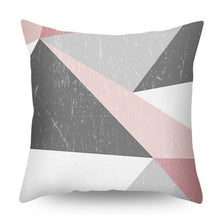 将图片加载到图库查看器，Nordic Style Pillow Covers Plant Letter Flower Geometric Sofa Cushion cover Headrest Pink Party Decorations Gift For Kids Geometric Decorative Throw Pillow Covers Square Cotton Cushion Covers Outdoor Sofa Home Pillow Covers
