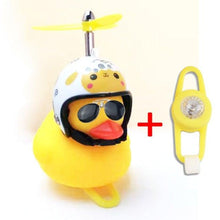 Load image into Gallery viewer, Normal Airscrew Helmet Standing Duck Broken Wind Small Yellow Duck Bike Motor Riding Cycling Lights Bicycle Accessories Rubber Yellow Duck Toy Bike Ornaments Yellow Duck With Proper Helmet Cool Decorations
