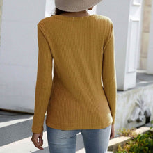 将图片加载到图库查看器，Notched Waffle Knit Solid Tee
