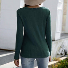 将图片加载到图库查看器，Notched Waffle Knit Solid Tee
