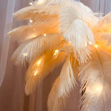 Load image into Gallery viewer, Novelty Feather Night Light Remote Fairy Copper Lamp for Home Living Room Bedroom Bedside Backlight Party Wedding Decoration Cute Study Lamps for Bedroom Décor
